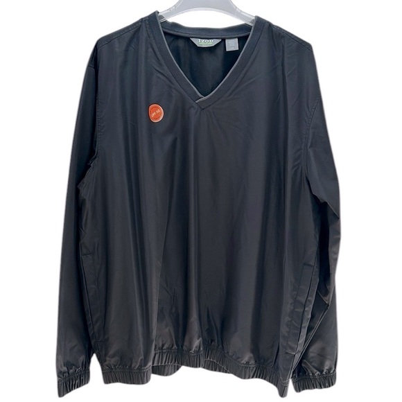 Izod Golf V-Neck Pullover Wind Rain Sun Resistant Jacket L UPF 50+ Performance - Picture 1 of 16